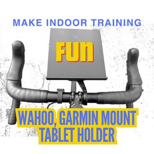 Tablet Holder for Wahoo ELEMNT/Garmin quarter turn Mount – Compatible with iPad, Kindle, Zwift, TrainerRoad | Indoor Bike Trainer