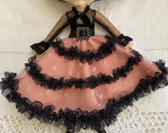 Abito da festa BLYTHE Completo in tulle rosa e nero