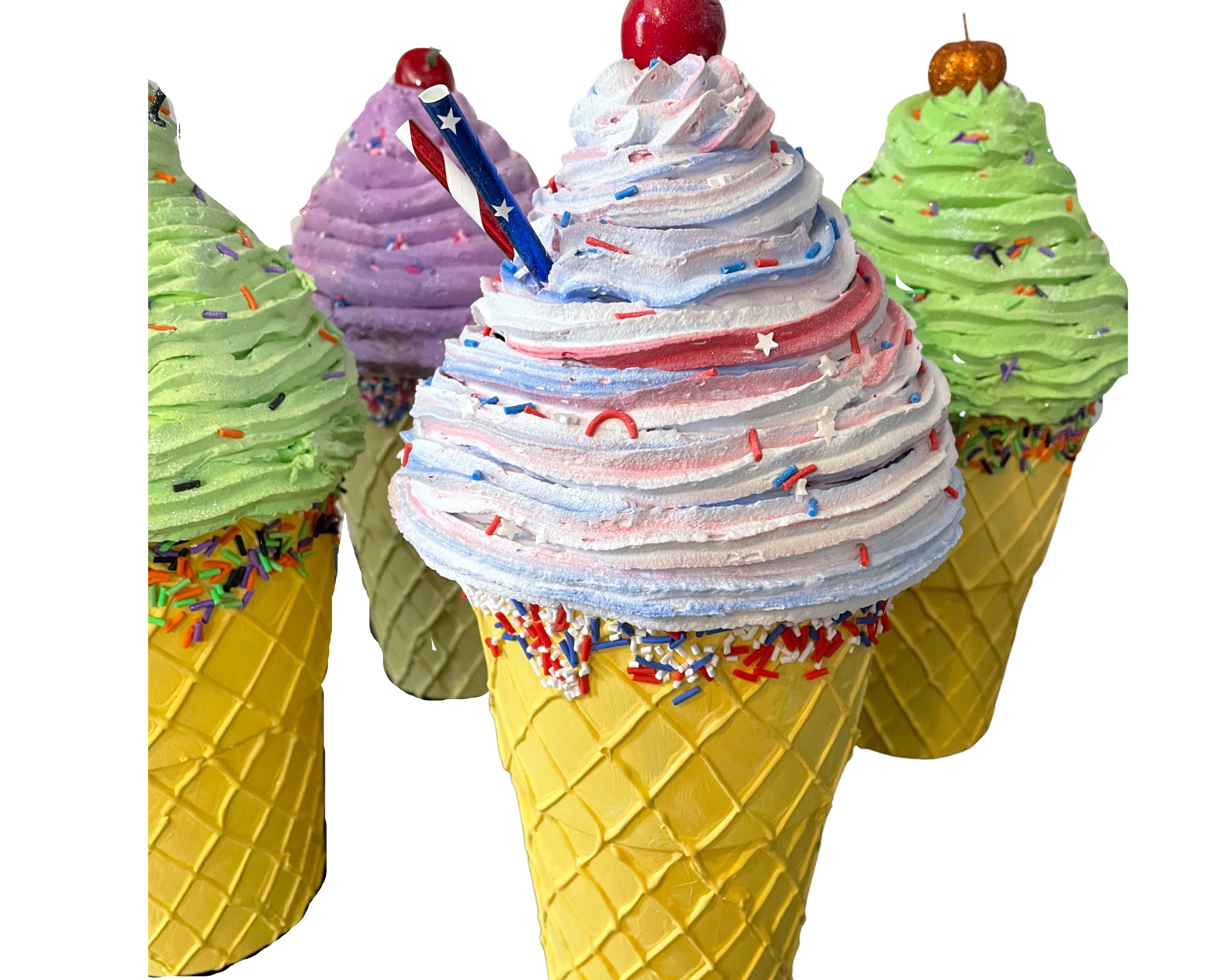Fake Ice Cream Cones Realistic Ice Cream Ice Cream Cone Etsy