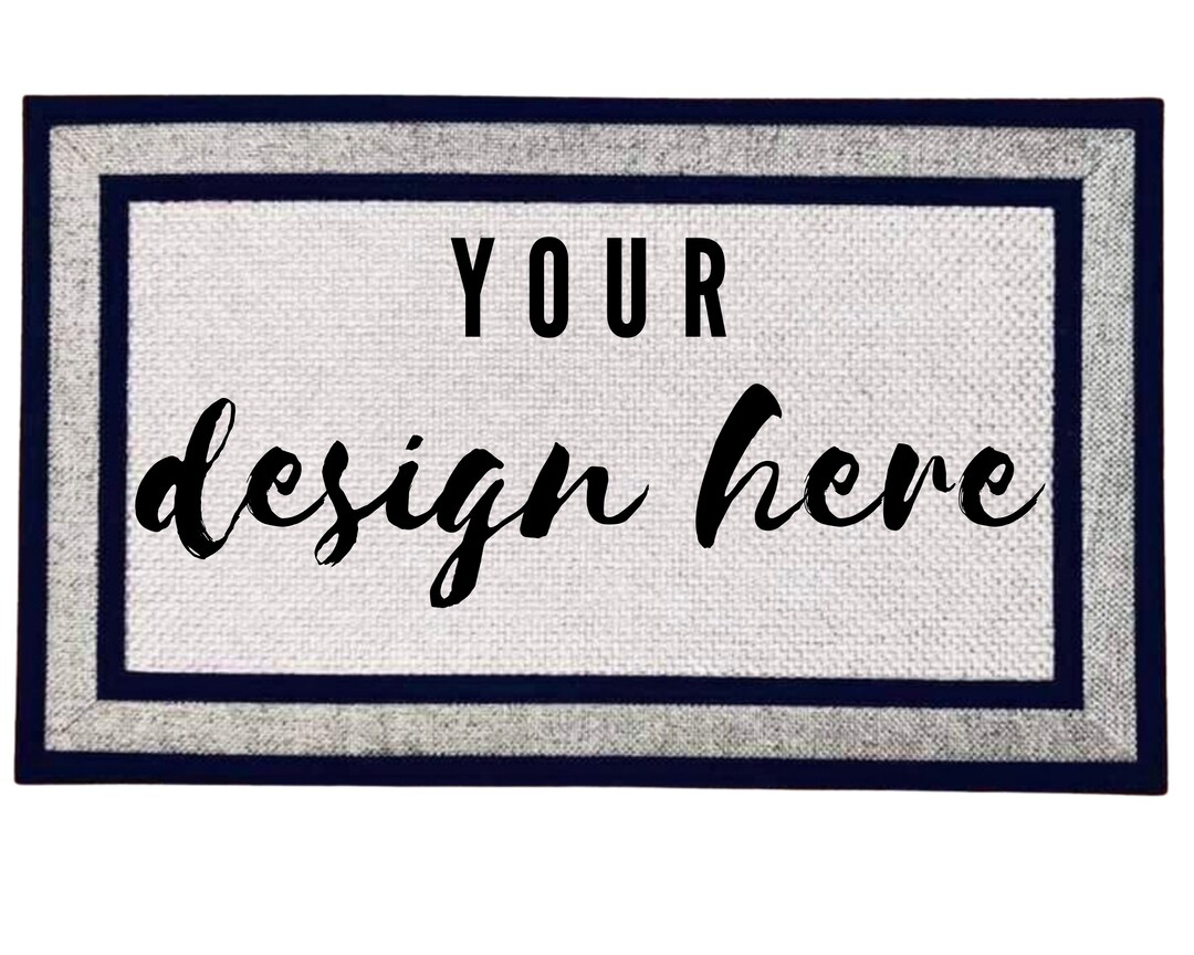 Custom Printed Door Mat, Racetrack Gray 18 In. X 30 In. Rubber Backed