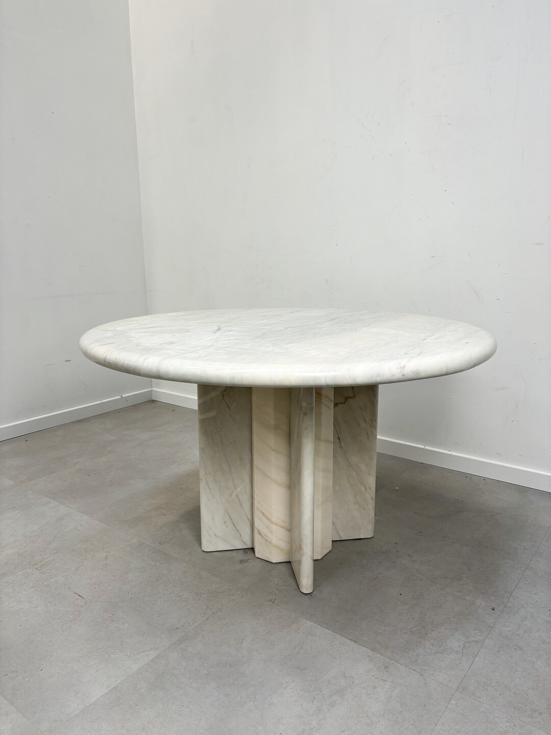 Vintage Round Marble Dining Table - Etsy