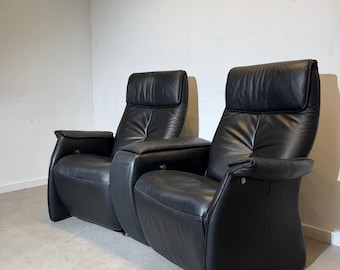 Sillones reclinables Elastoform Duo Relax / Cine – Sillones reclinables de cuero negro