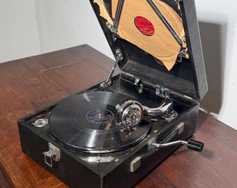 Columbia Viva-Tonal Grafonola Portable Gramophone – Working Condition – Vintage Record Player