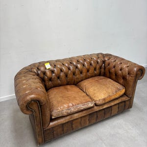 Antique cognac chesterfield sofa