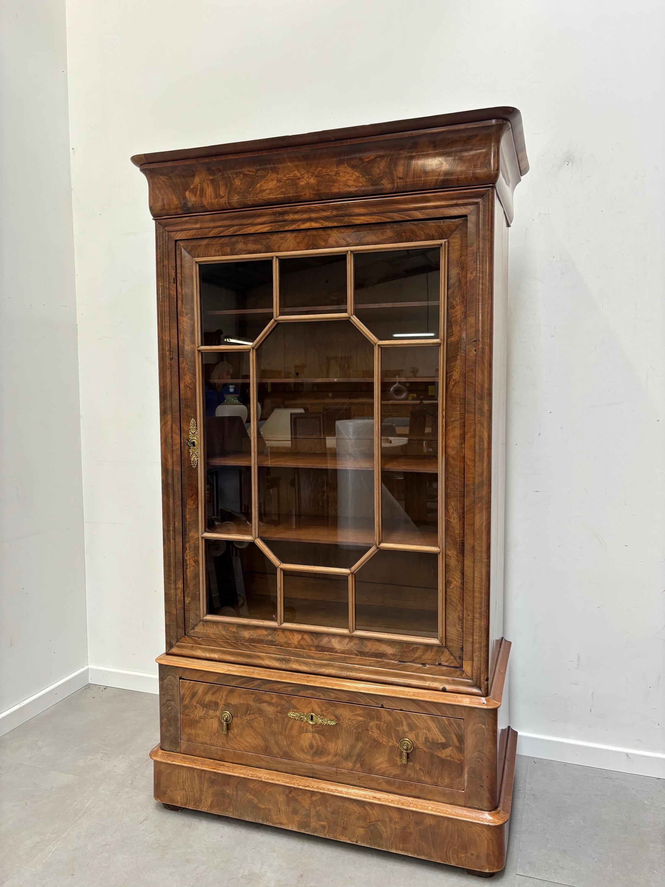 antique charles x display cabinet