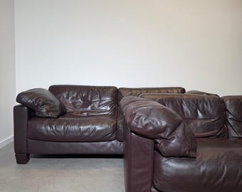 Desede DS 17 Dark Burgundy Brown Sofa Set 3+2