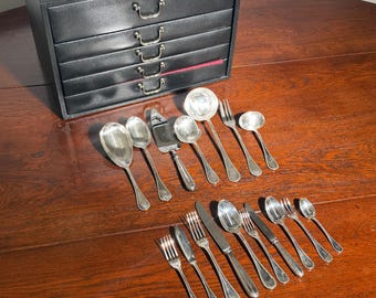 Christofle “Perles” Silver-Plated Cutlery Set with Anti-Oxidation Chest – 127 Pieces / 12 Persons