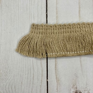 Beige Brush Fringe Sewing Trim 1 1/2 inch Upholstery Pillows Curtains Valances