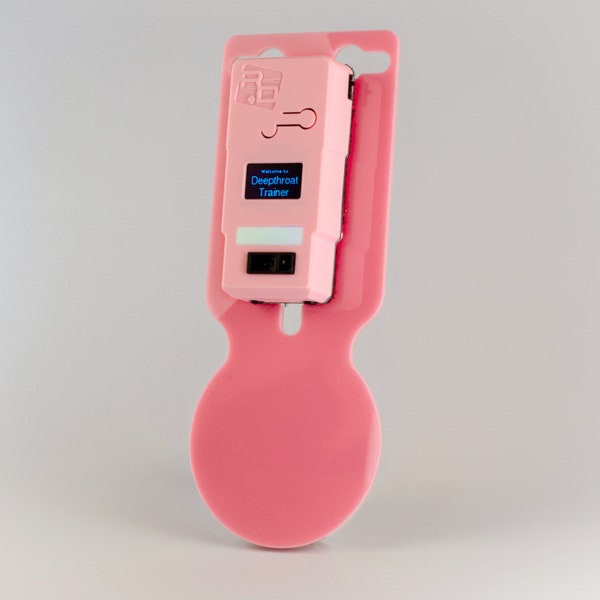 Deepthroat Trainer Pink Edition - WiFi sex toy. Long distance BDSM sissy training toy. For ddlg blowjob training. Mature!