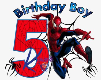 Download Spiderman Birthday Shirt Svg Etsy