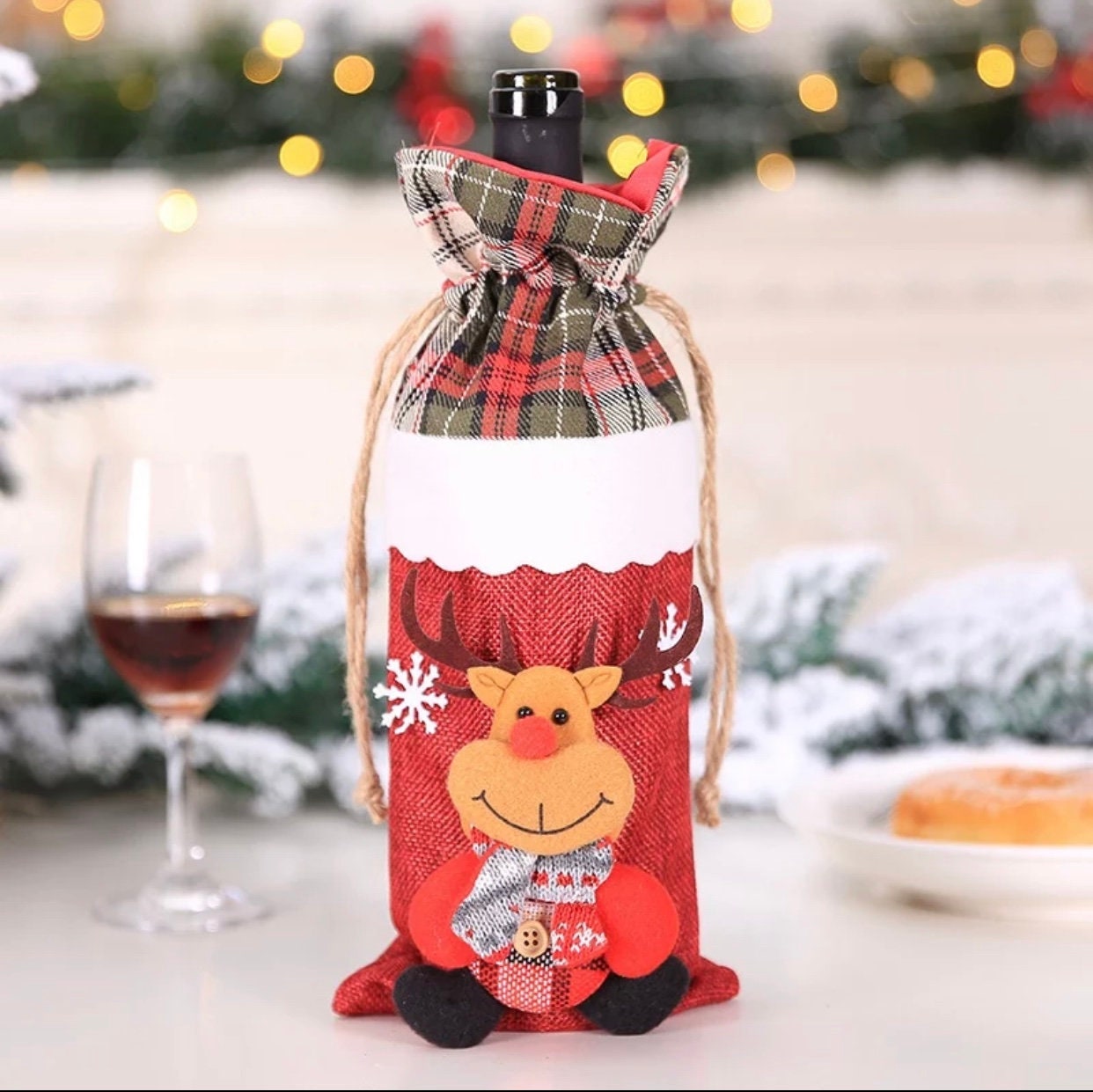 Funny Wine Bottle Covers/lovely Bottle Bag Cover/ Christmas Table
