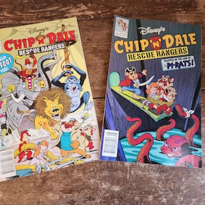 Set of 2 Vintage 1990s Chip N' Dale Rescue Rangers Magazines