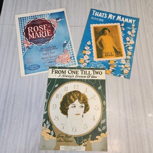 Three Antique 1920s Sheet Music Booklets