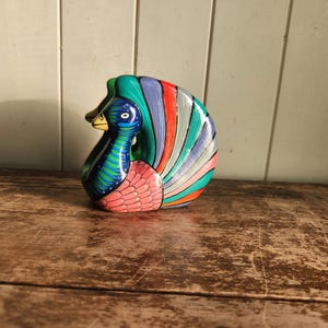 Bunt Vintage Pfau Serviettenhalter Keramik