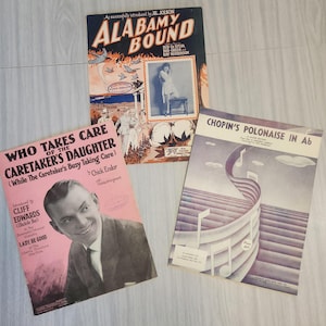 Three Antique 1920s Sheet Music Booklets