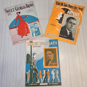 Three Antique 1920s Sheet Music Booklets