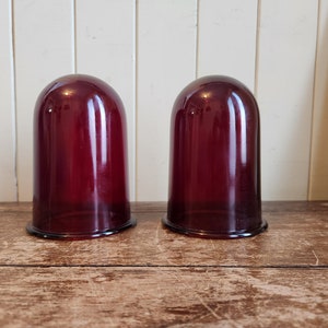 Vintage Red Glass Light Fixture Globes- set of 2