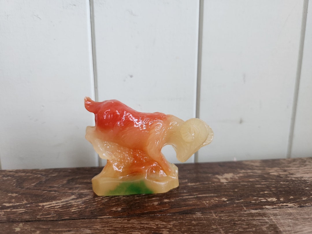 Goat Resin Vintage Resin Multicolour Goat Figurine - Etsy