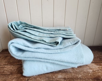 Vintage Seafoam Green Blanket- Queen/Double Made in Canada