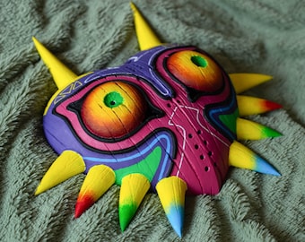 Pink Majora Mask | Legend of Zelda cosplay | Majora Wooden Mask | Mask replica | Mask costume | Hand painted | Skull kid mask