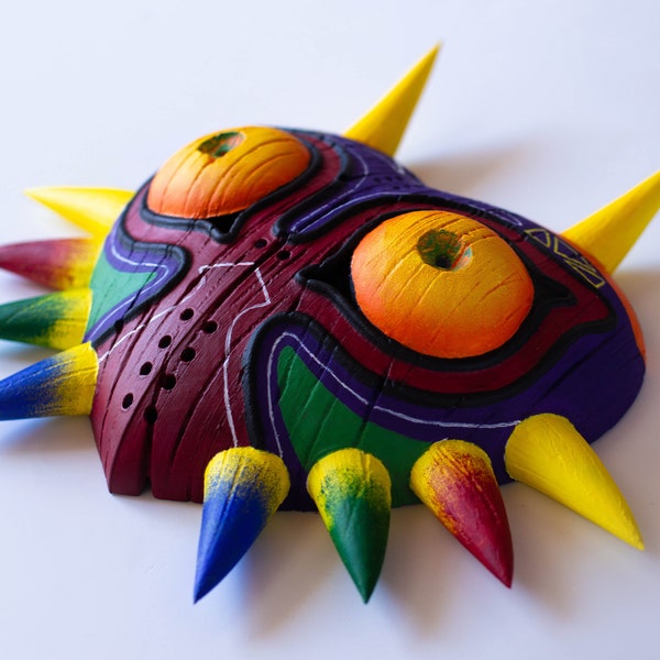 Máscara Majora usable | Cosplay de la leyenda de Zelda | Máscara de madera Majora | Réplica de máscara | Disfraz de máscara | Pintado a mano | Máscara de niño calavera