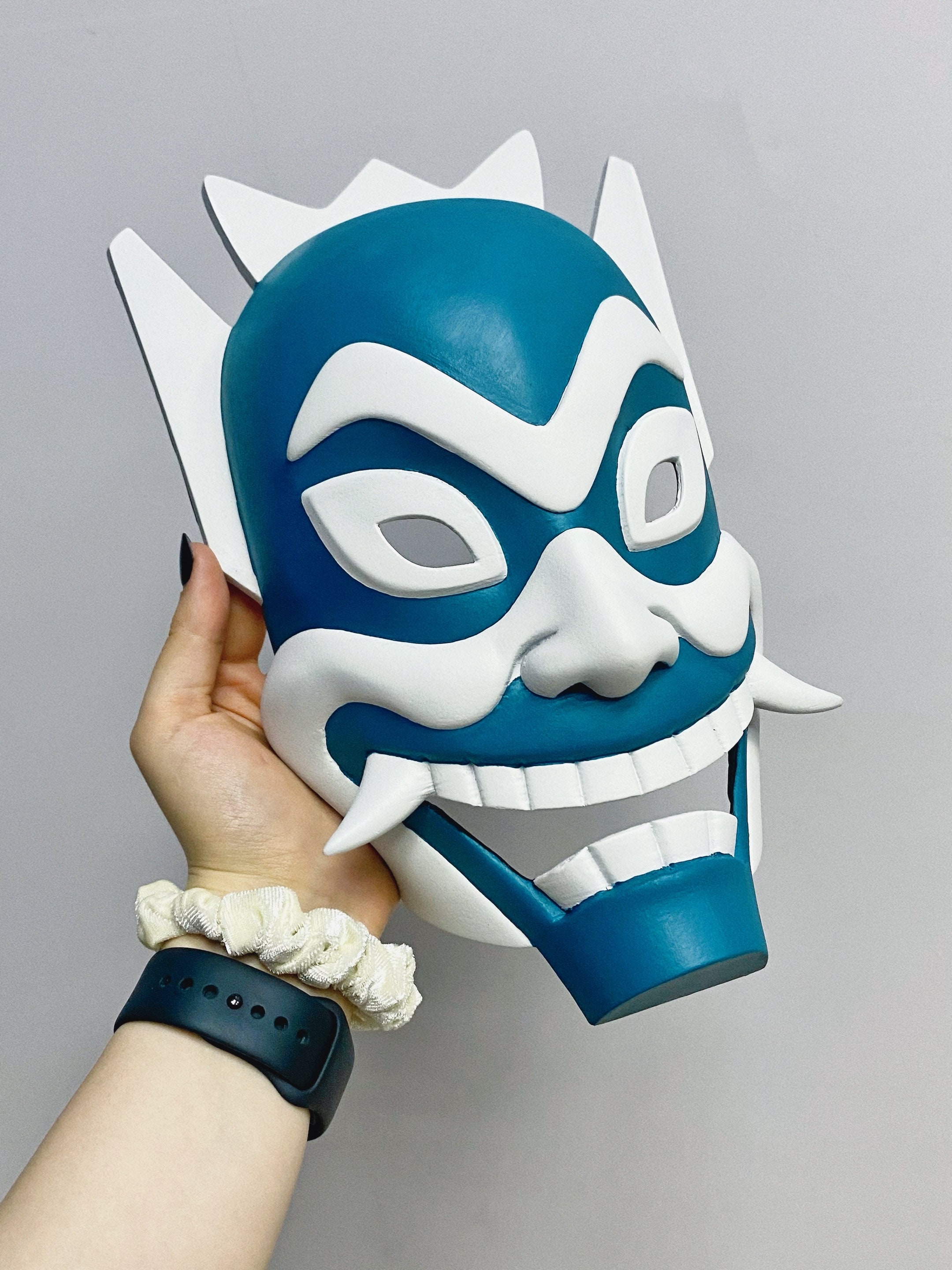 Masque Halloween Démon, Lumineux Bleu, à LED - Aux Feux de la Fête - Paris