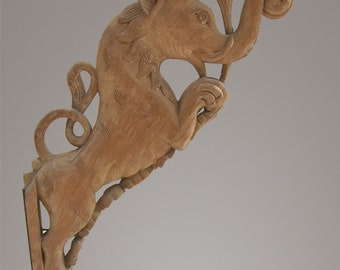 Early 20th CE Teak Elephant Bracket Showpiece