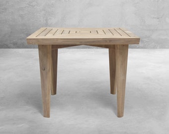 Handmade Pierre Jeanneret Inspired Square Slatted Dining Table | Outdoor Furniture Range
