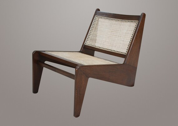 Pierre Jeanneret Teakwood Kangaroo Chair Replica In Antique Etsy