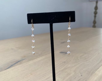 Gold Dangle Earrings, Sparkle Earrings, 14k Gold Fill, Gift For Her
