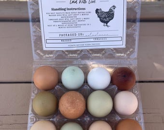 DOWNLOAD IMMEDIATO - Etichette per confezioni di uova di gallina stampabili e scaricabili digitalmente