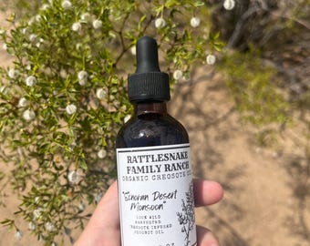 Creosote Infused Organic Coconut Oil, Arizona Desert Scent (2 oz)