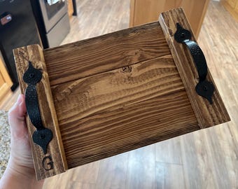 Custom Monogram wooden tray for gifts and home decor Christmas gifts