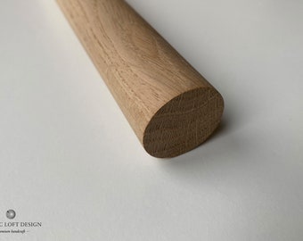 1x clothes rail, round rod solid oak | 40-100 cm | diameter 3 cm