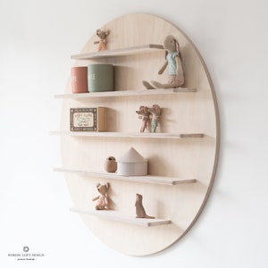 Mensola in compensato di betulla, rotonda | Mensola da parete | Mensola in legno | Mensola Tonie | Look scandinavo