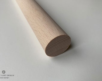 1x bastone appendiabiti, barra tonda in faggio massiccio | 40-100 cm| Diametro 3 cm