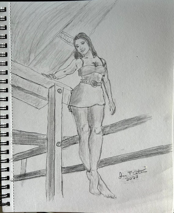 Hailee Surfer Sketch