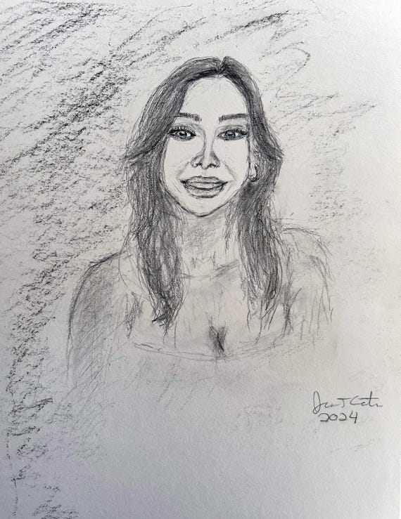 Hailee Steinfeld Rough Pencil Sketch