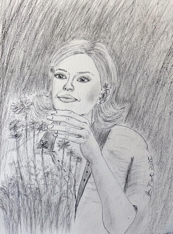 Megan Pencil Sketch 5 Print