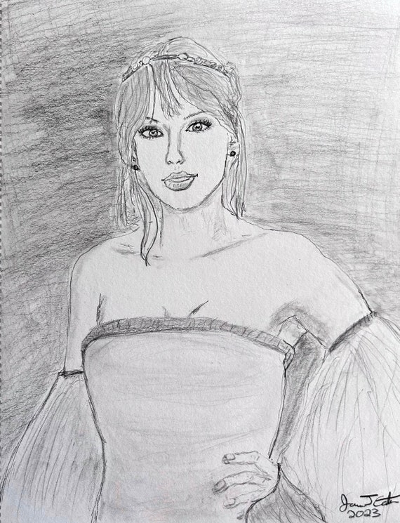 Taylor Swift pencil drawing print