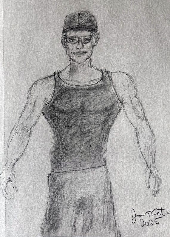 Rough Charcoal Selfie Sketch
