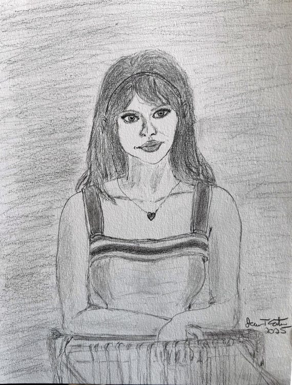 Sophie Thatcher Pencil Print