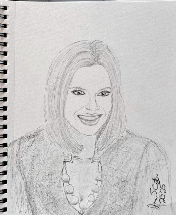 Megan Ward pencil sketch 3