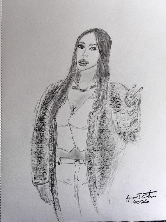Madison Beer original pencil sketch