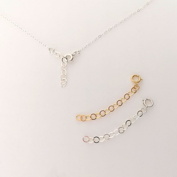 Necklace or Bracelet Extender Chain, 14k Gold Fill or 925 Sterling Silver, Add on Necklace or Bracelet, Extension Chain, Adjustable Length