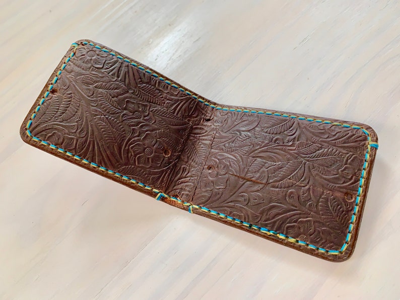 Saguaro Sunburst Leather Wallet Cactus Southwest Made to Order Western Sheridan Style Succulent Sunset Arizona Flag Cowboy image 5