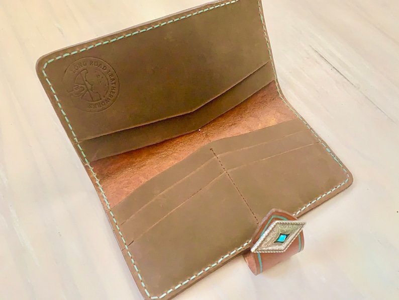 Gift for Her Floral Turquoise Western Southwestern Rustic Made to Order Ladies Wallet Desert Rose Long Wallet Cowgirl