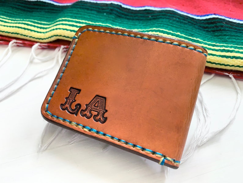 Saguaro Sunburst Leather Wallet Cactus Southwest Made to Order Western Sheridan Style Succulent Sunset Arizona Flag Cowboy image 2