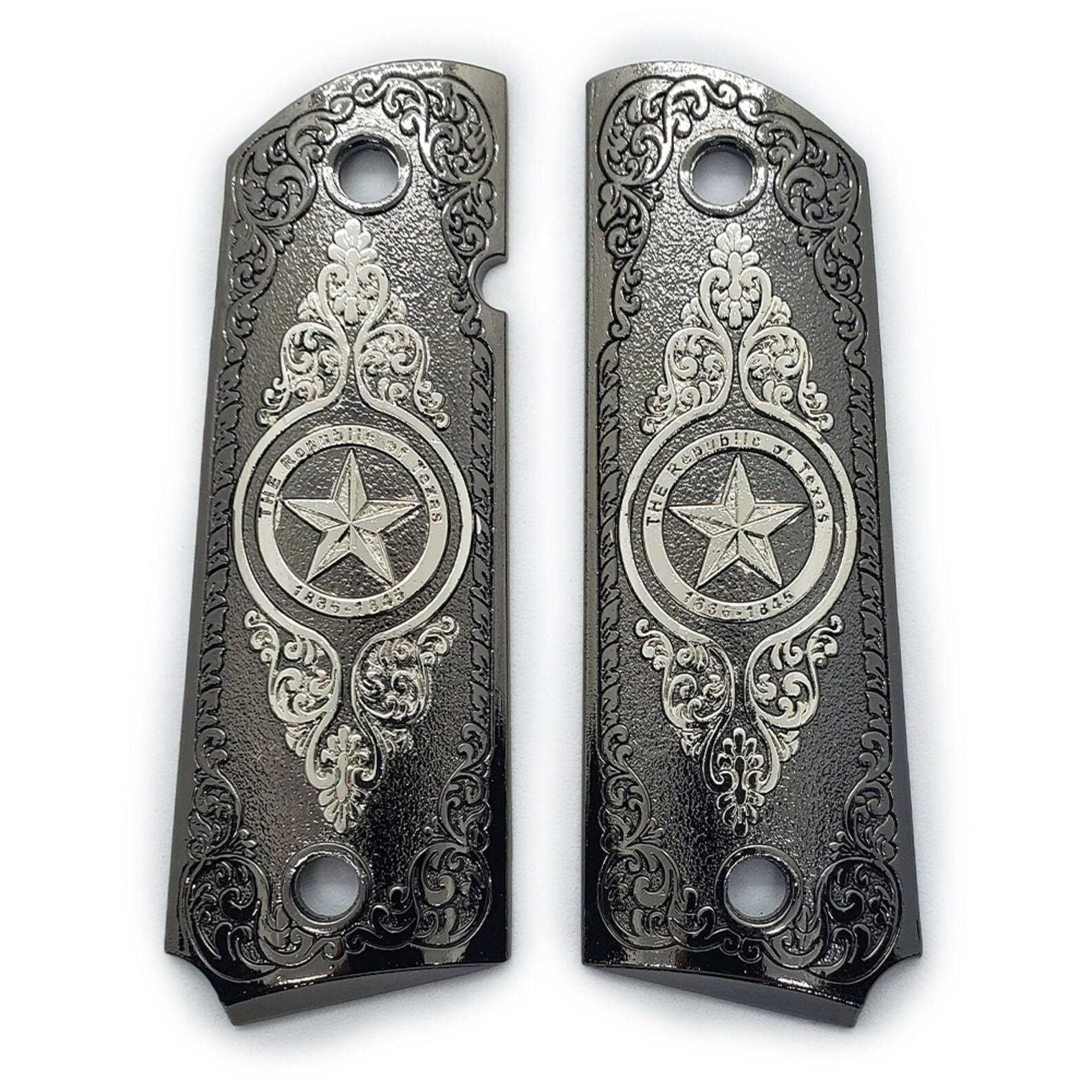 Custom Texas Star 1911 Grips Full Size Government Mag Release Etsy
