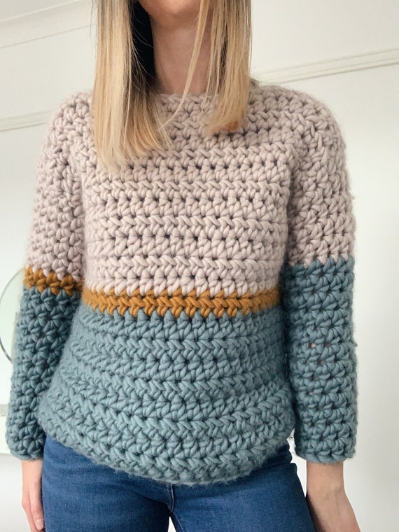 CROCHET PATTERN / gros pull en laine au crochet / le pull stria